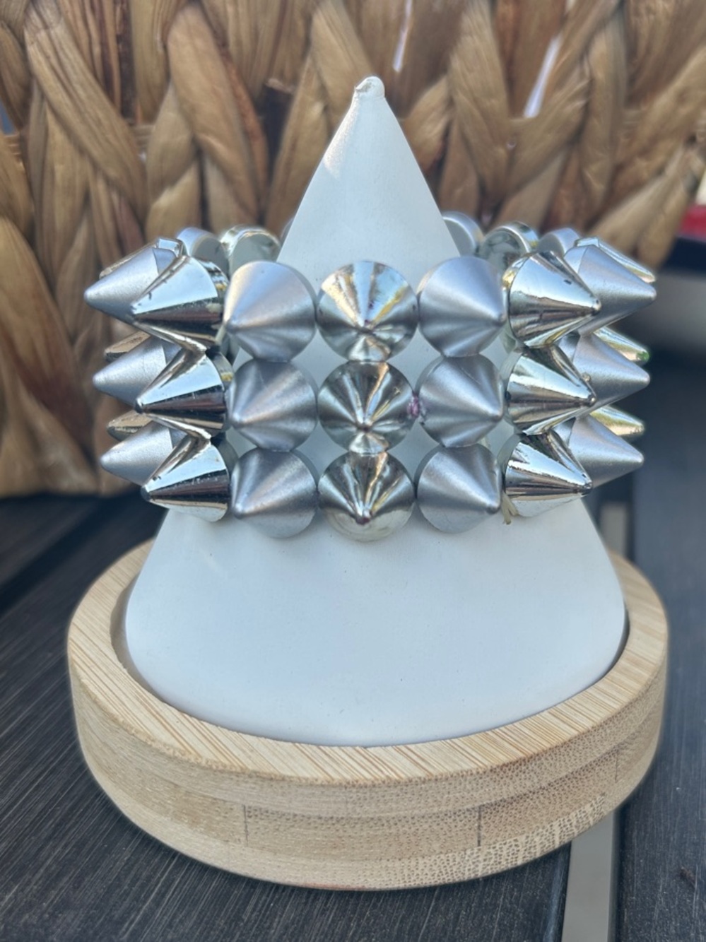 & Other Stories Silver Spike Stretch Bracelet
